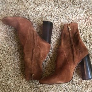 Brown suede boots